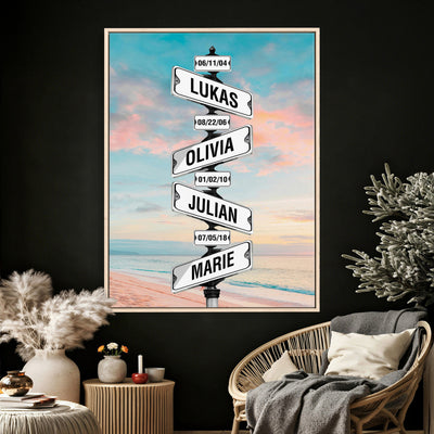 79027171-_Poster-30x20 - Personalized Street Sign Canvas Wall Art, Custom Family Names Signpost Print