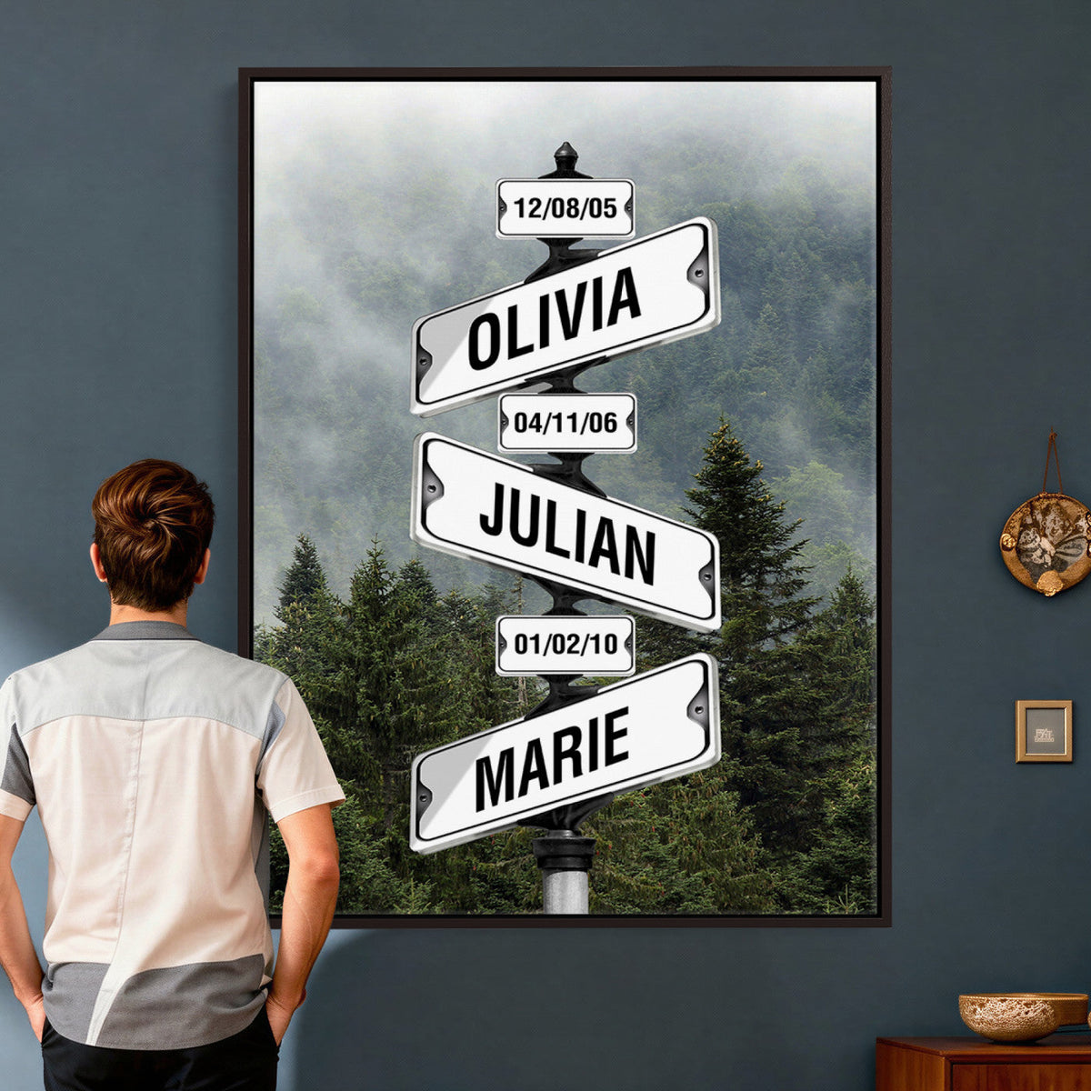 78367502-_Poster-30x20 - Personalized Street Sign Canvas Wall Art, Custom Family Names Signpost Print
