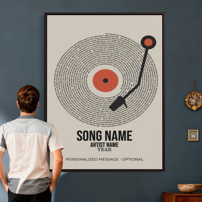 96475288Plak-_Poster-30x20 - Song Lyrics Record Canvas Print – Personalized Vinyl Style Photo Wall Art