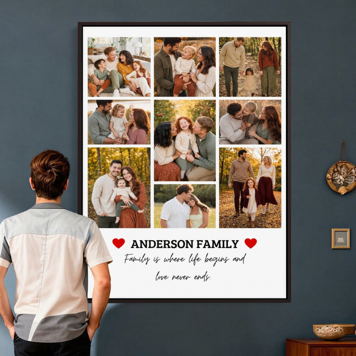 Nine photo family collage, print option
