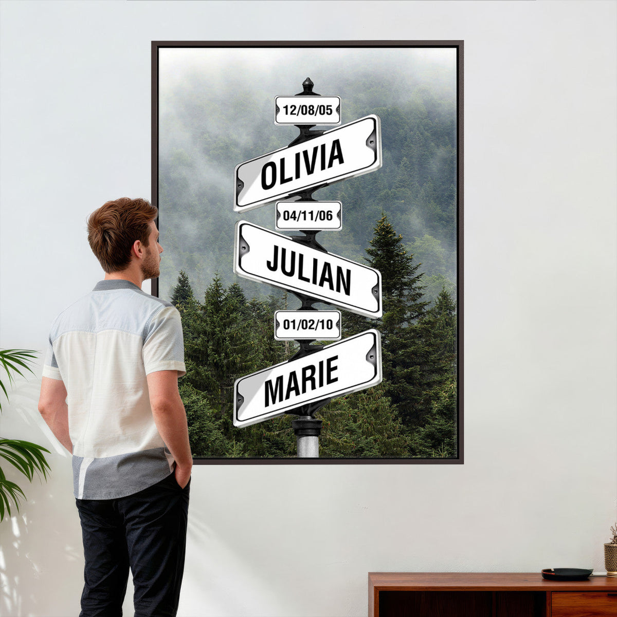 78367502-_Poster-30x20 - Personalized Street Sign Canvas Wall Art, Custom Family Names Signpost Print
