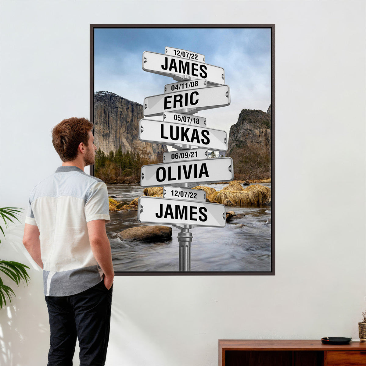 96475288-_Poster-30x20 - Personalized Street Sign Canvas Wall Art, Custom Family Names Signpost Print
