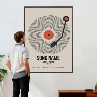 96475288Plak-_Poster-30x20 - Song Lyrics Record Canvas Print – Personalized Vinyl Style Photo Wall Art