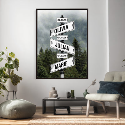 78367502-_Poster-30x20 - Personalized Street Sign Canvas Wall Art, Custom Family Names Signpost Print