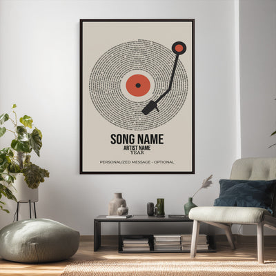 96475288Plak-_Poster-30x20 - Song Lyrics Record Canvas Print – Personalized Vinyl Style Photo Wall Art