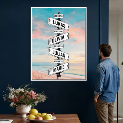 79027171-_Poster-30x20 - Personalized Street Sign Canvas Wall Art, Custom Family Names Signpost Print