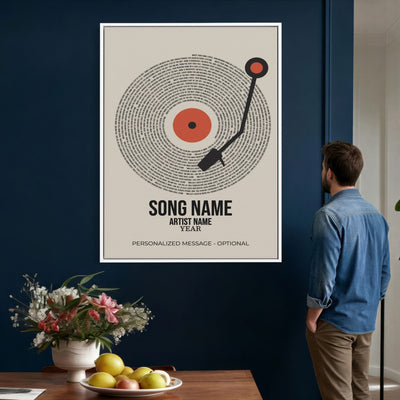 96475288Plak-_Poster-30x20 - Song Lyrics Record Canvas Print – Personalized Vinyl Style Photo Wall Art