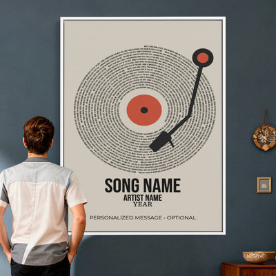 96475288Plak-_Poster-30x20 - Song Lyrics Record Canvas Print – Personalized Vinyl Style Photo Wall Art