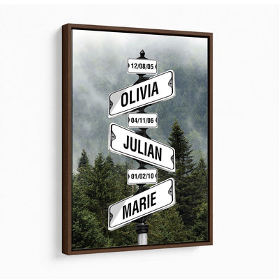 78367502-_Poster-30x20 - Personalized Street Sign Canvas Wall Art, Custom Family Names Signpost Print