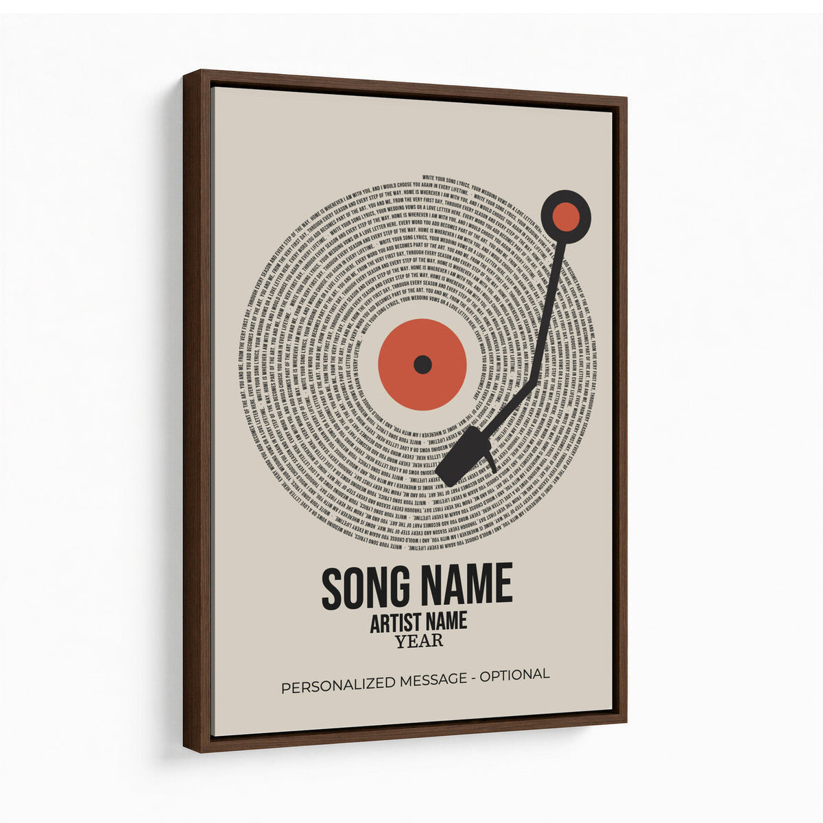 96475288Plak-_Poster-30x20 - Song Lyrics Record Canvas Print – Personalized Vinyl Style Photo Wall Art