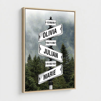 78367502-_Poster-30x20 - Personalized Street Sign Canvas Wall Art, Custom Family Names Signpost Print