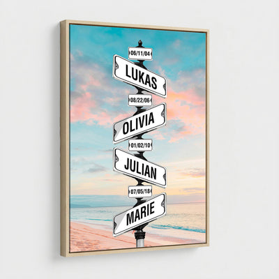 79027171-_Poster-30x20 - Personalized Street Sign Canvas Wall Art, Custom Family Names Signpost Print