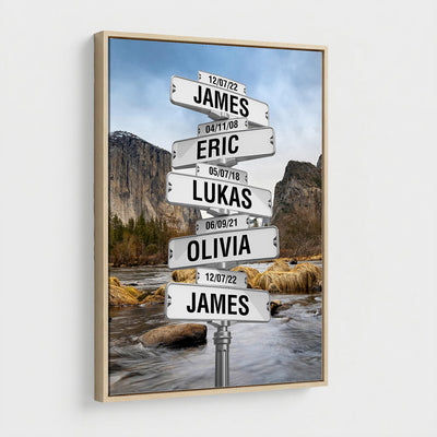 96475288-_Poster-30x20 - Personalized Street Sign Canvas Wall Art, Custom Family Names Signpost Print