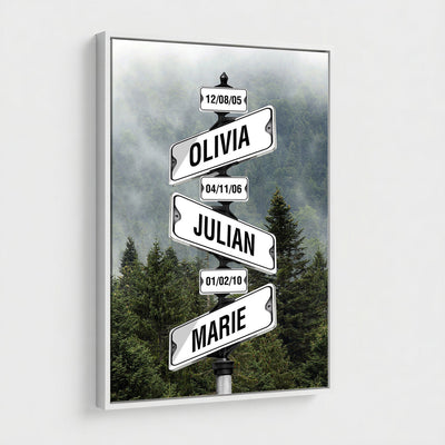 78367502-_Poster-30x20 - Personalized Street Sign Canvas Wall Art, Custom Family Names Signpost Print
