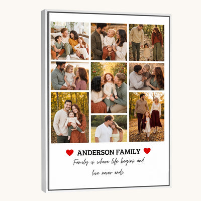 Personalized family collage wall art, canvas print