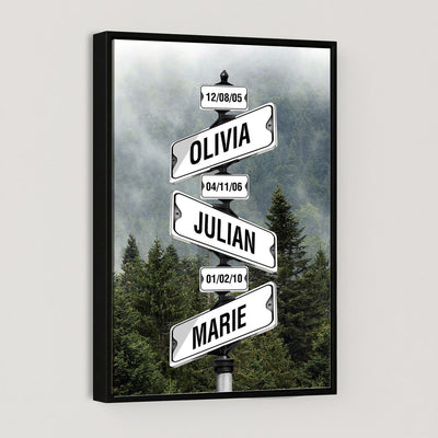 78367502-_Poster-30x20 - Personalized Street Sign Canvas Wall Art, Custom Family Names Signpost Print