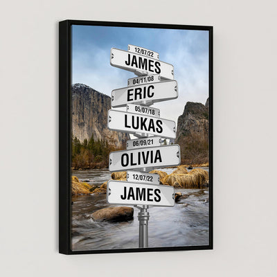 96475288-_Poster-30x20 - Personalized Street Sign Canvas Wall Art, Custom Family Names Signpost Print