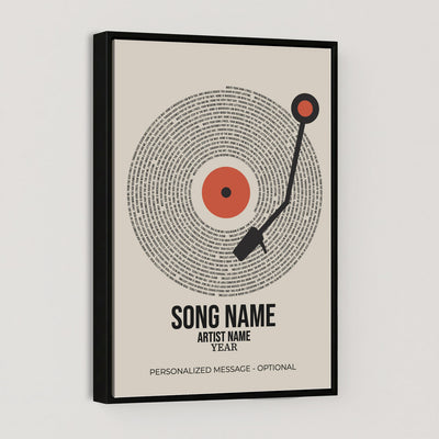 96475288Plak-_Poster-30x20 - Song Lyrics Record Canvas Print – Personalized Vinyl Style Photo Wall Art
