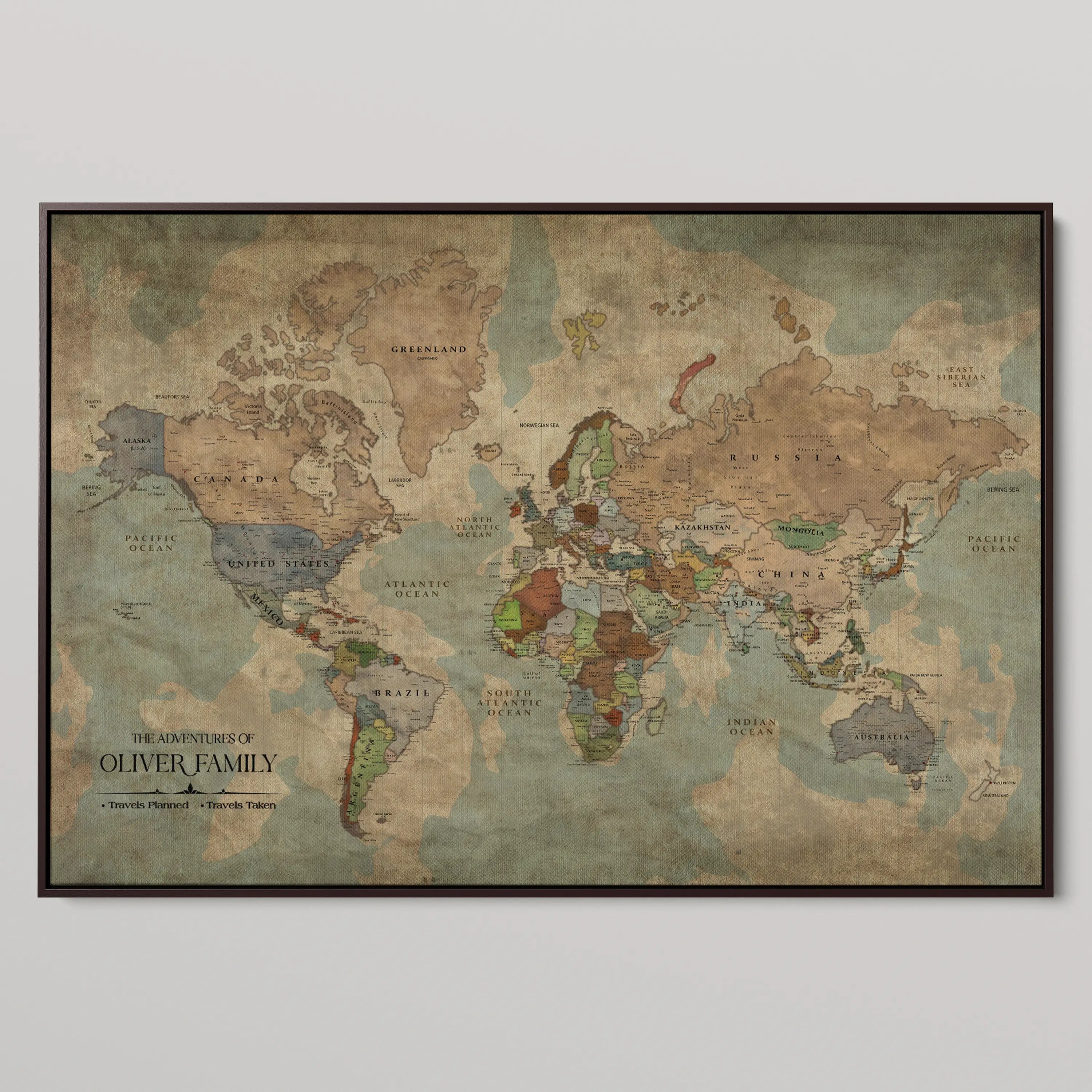45566494-MGV-CV-36X24-Framed Personalized World Map Canvas Custom Push Pin Travel Tracker Gift