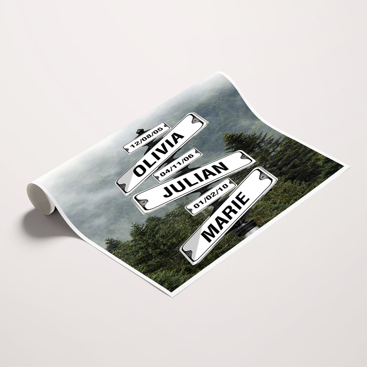 78367502-_Poster-30x20 - Personalized Street Sign Canvas Wall Art, Custom Family Names Signpost Print
