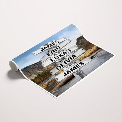 96475288-_Poster-30x20 - Personalized Street Sign Canvas Wall Art, Custom Family Names Signpost Print