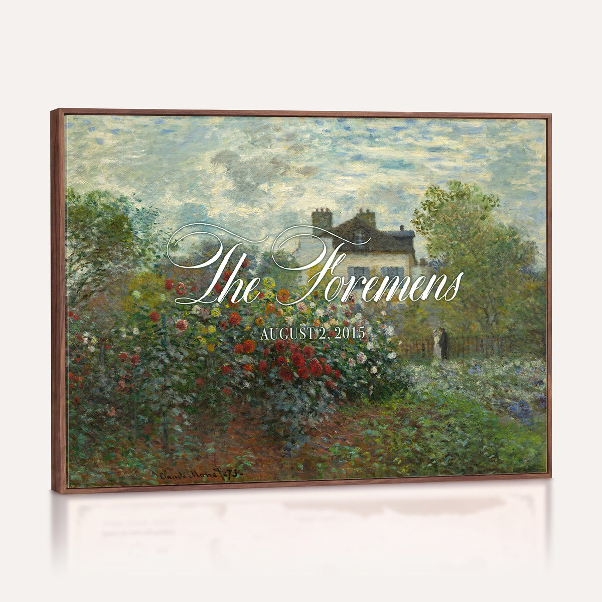 Wedding Easel Sign | Personalized Cottage Garden Vintage Canvas | Framed Welcome Sign for Ceremony