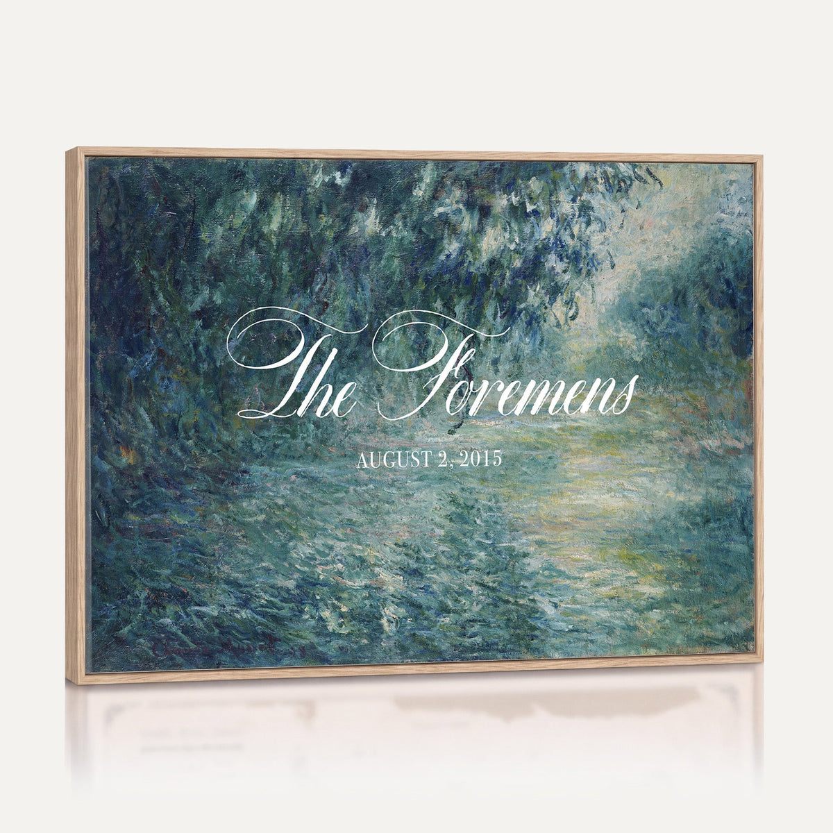 58388539-MCV-HS-36X24 - Personalized Family Name Sign | Willow River Vintage Landscape Canvas | Wedding Gift