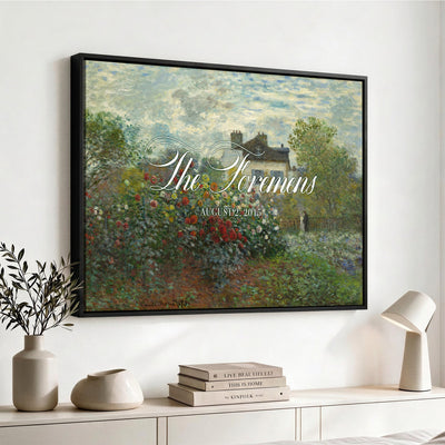 Wedding Easel Sign | Personalized Cottage Garden Vintage Canvas | Framed Welcome Sign for Ceremony