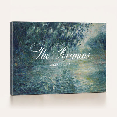 58388539-MCV-HS-36X24 - Personalized Family Name Sign | Willow River Vintage Landscape Canvas | Wedding Gift