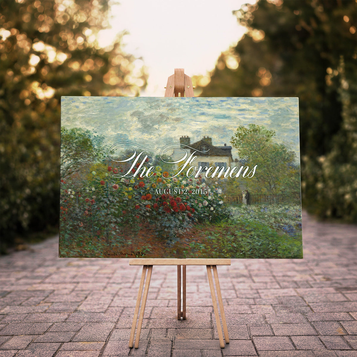 Wedding Easel Sign | Personalized Cottage Garden Vintage Canvas | Framed Welcome Sign for Ceremony
