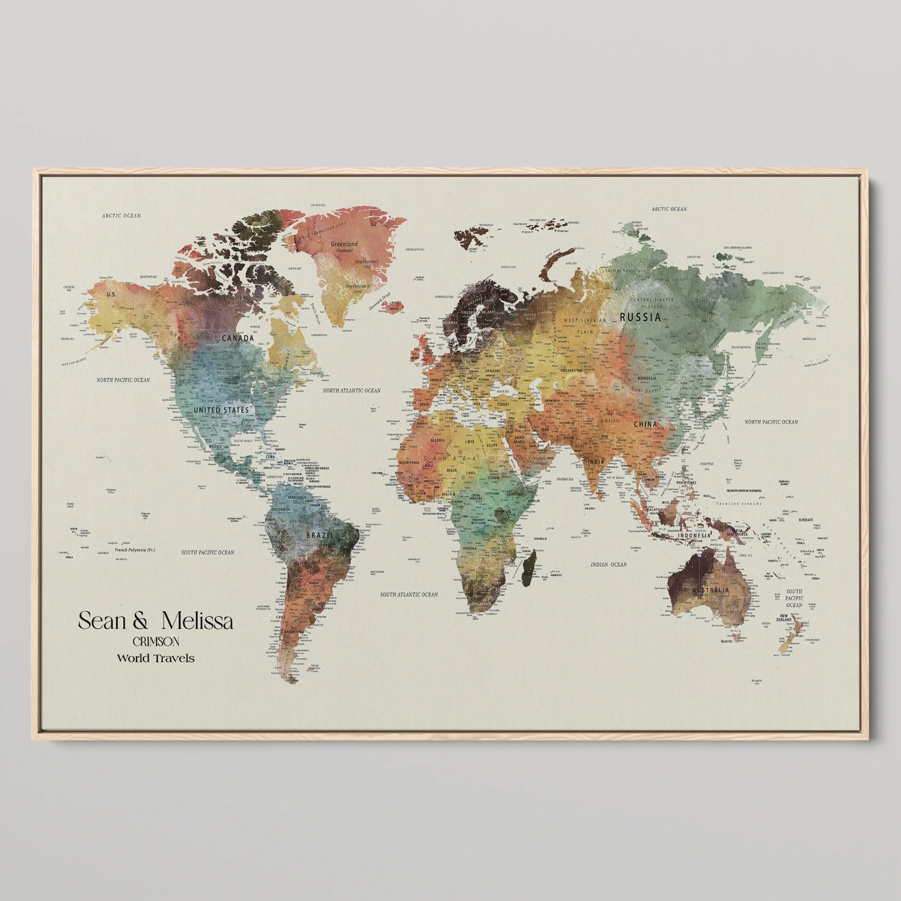 45566494-MGV-CV-36X24-Framed Personalized World Map Canvas Custom Push Pin Travel Tracker Gift