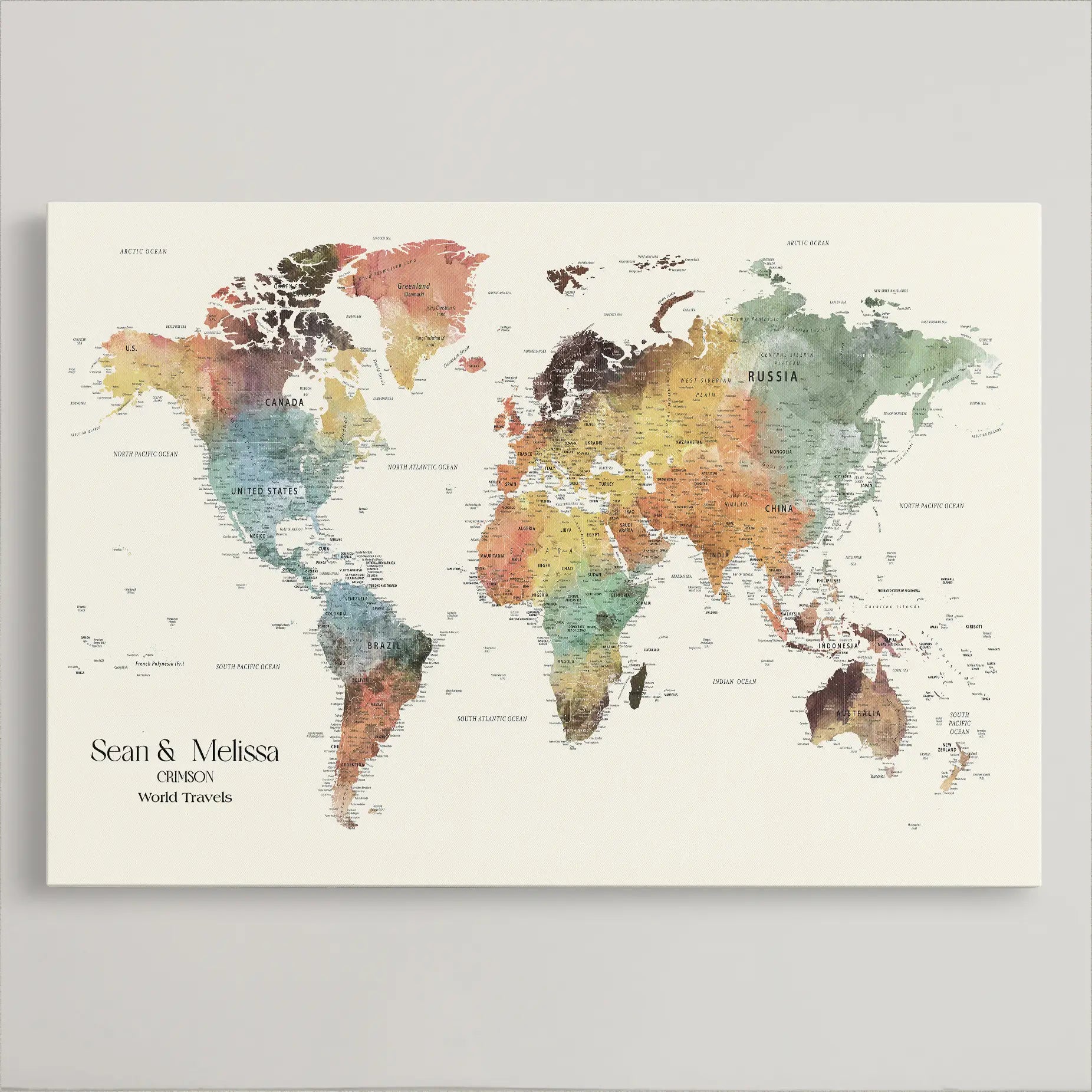 45566494-MGV-CV-36X24-Framed Personalized World Map Canvas Custom Push Pin Travel Tracker Gift