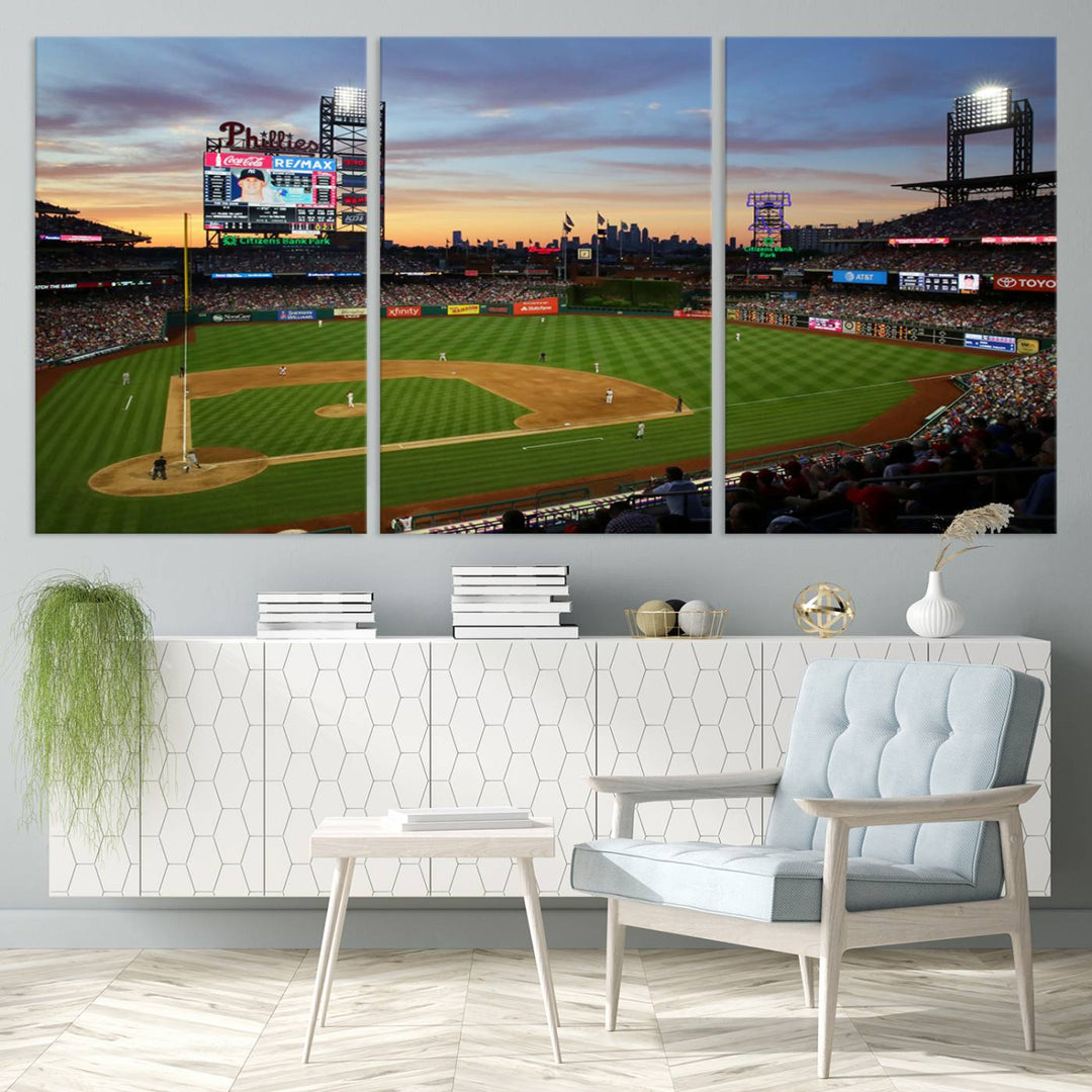 Citizens Bank Park Baseball Stadium Wall Art Canvas Print