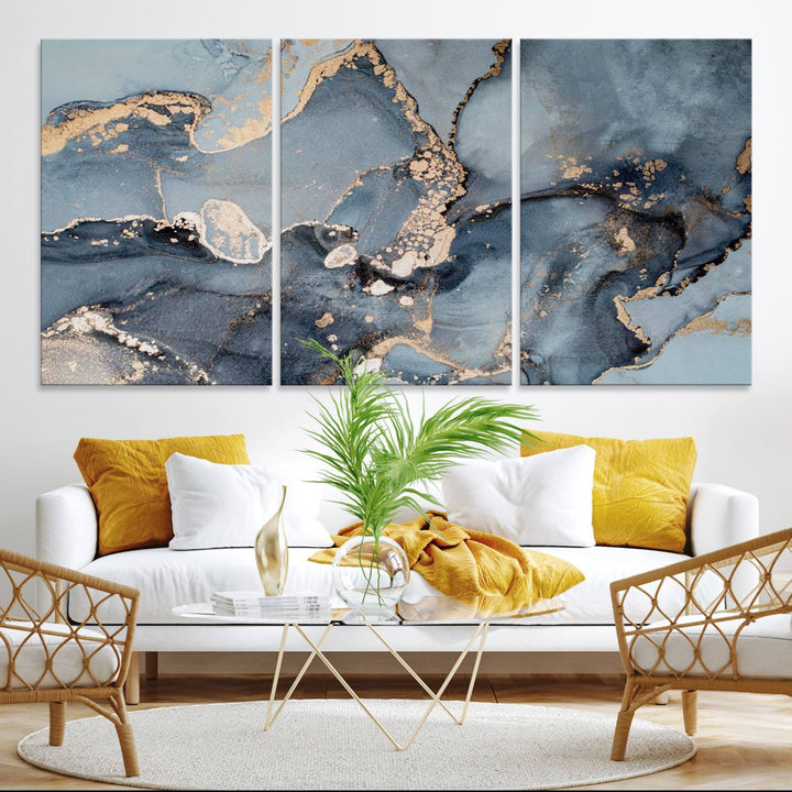 Multipanel Marble Fluid Effect Wall Art Abstract Canvas Wall Art Print