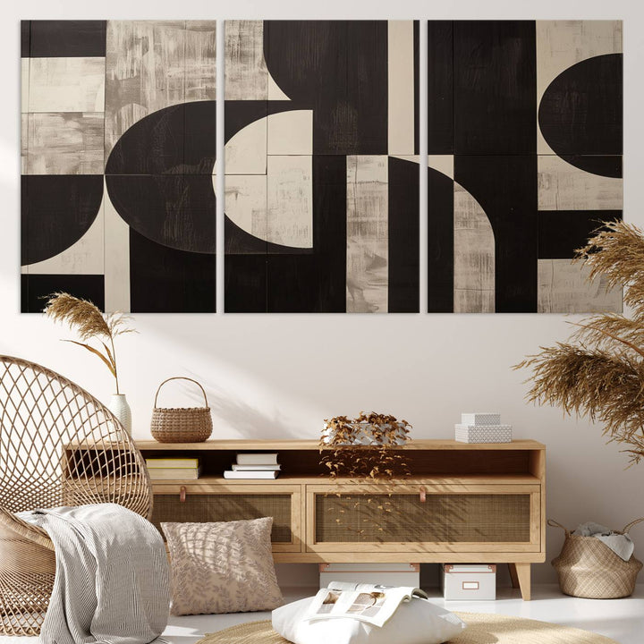 Abstract Brown Wabi Sabi Wall Art Print Set.