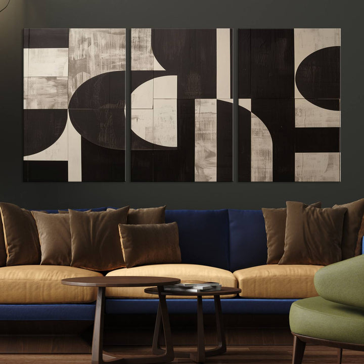 Abstract Brown Wabi Sabi Wall Art Print Set.