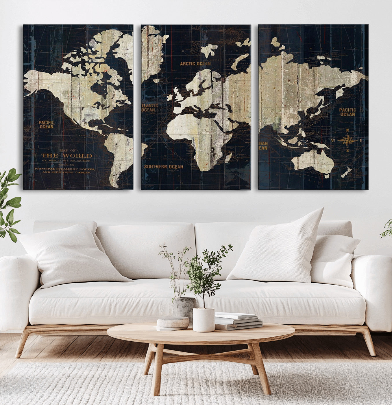Push Pin World Map Canvas Print – Framed Wall Art for Couples to Track Their Travels – Anniversary Gift or Home Adventure Decor