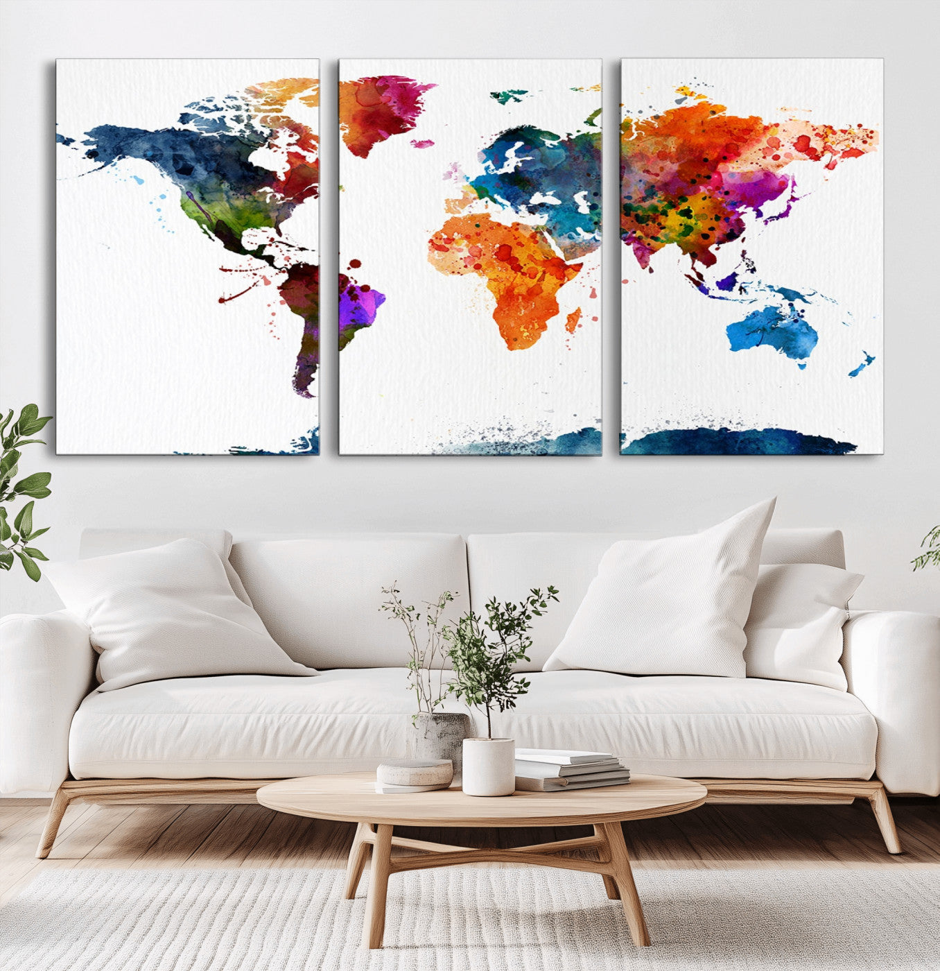 Push Pin World Map Canvas Print – Framed Wall Art for Couples to Track Their Travels – Anniversary Gift or Home Adventure Decor