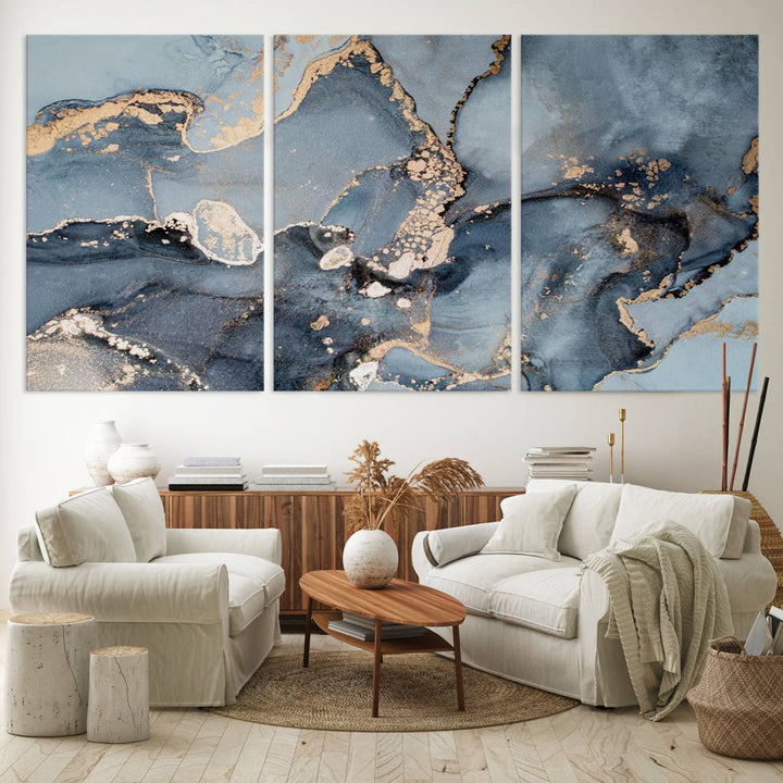 Multipanel Marble Fluid Effect Wall Art Abstract Canvas Wall Art Print