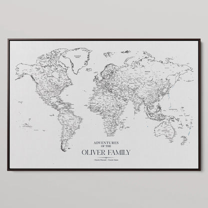 36424712-MGV-CV-36X24-Custom Push Pin World Map Print – Personalized Canvas Wall Art for Travel Memories, Framed Gift for Couples, Anniversaries, or Weddings