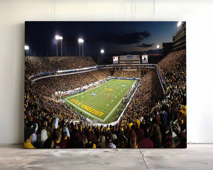 ASU Sun Devils Football Team Print - Phoenix Mountain America Stadium Wall Art Canvas Print