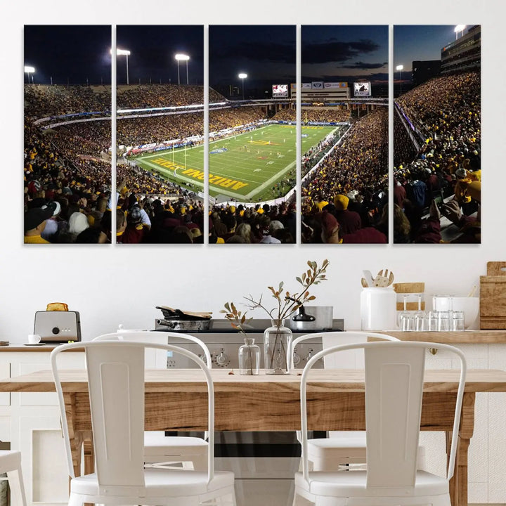 ASU Sun Devils Football Team Print - Phoenix Mountain America Stadium Wall Art Canvas Print