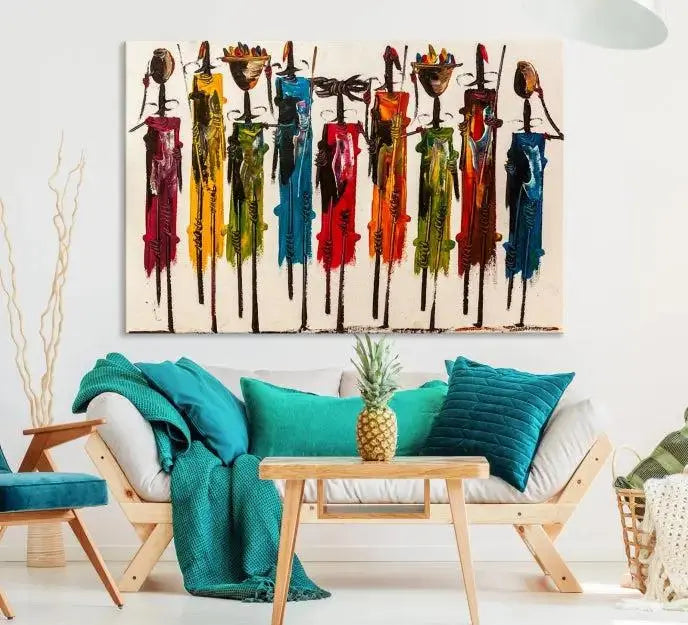 Abstract African Women Wall Art Canvas Print