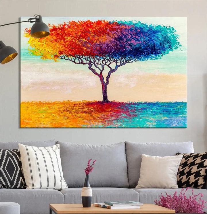 Abstract Oil Painting Tree of Life Large Wall Art Canvas Print