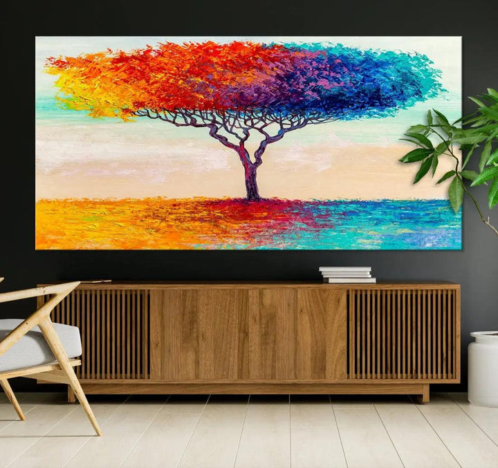 Abstract Oil Painting Tree of Life Large Wall Art Canvas Print