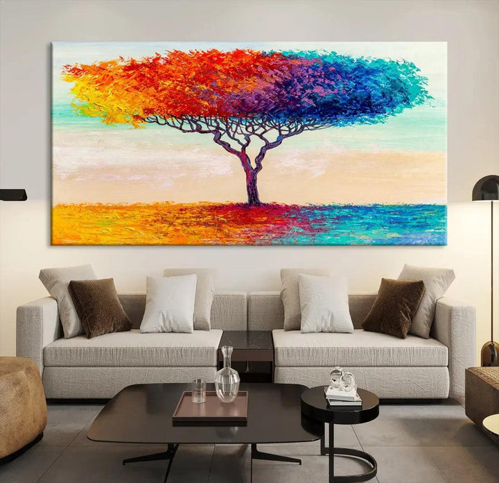 Abstract Oil Painting Tree of Life Large Wall Art Canvas Print