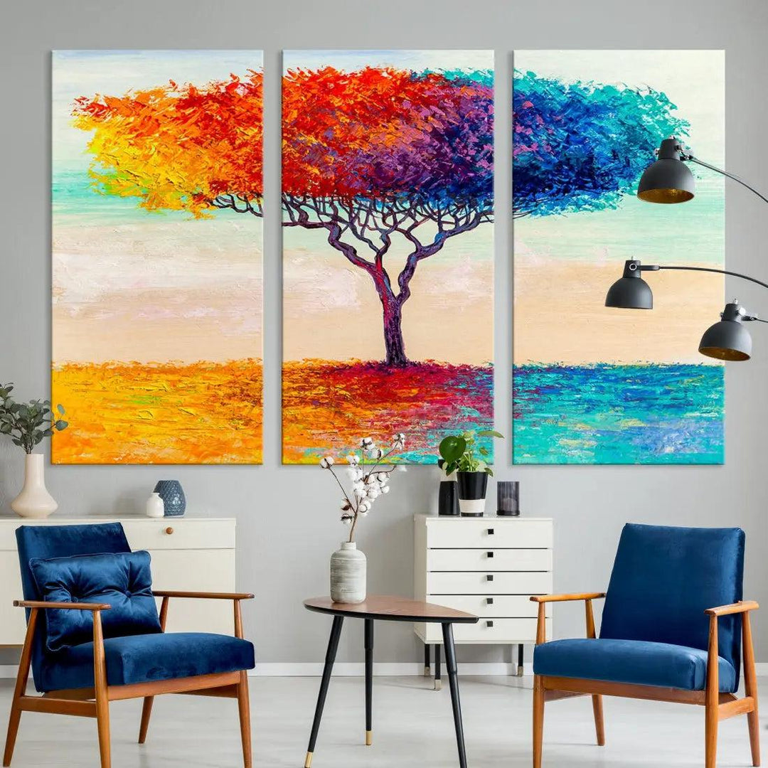 Abstract Oil Painting Tree of Life Large Wall Art Canvas Print