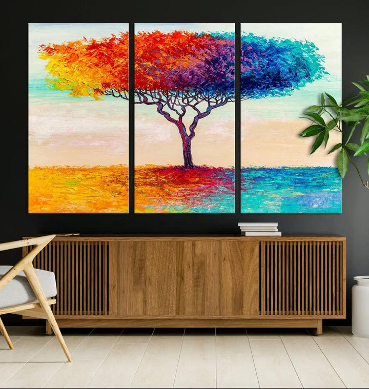 Abstract Oil Painting Tree of Life Large Wall Art Canvas Print