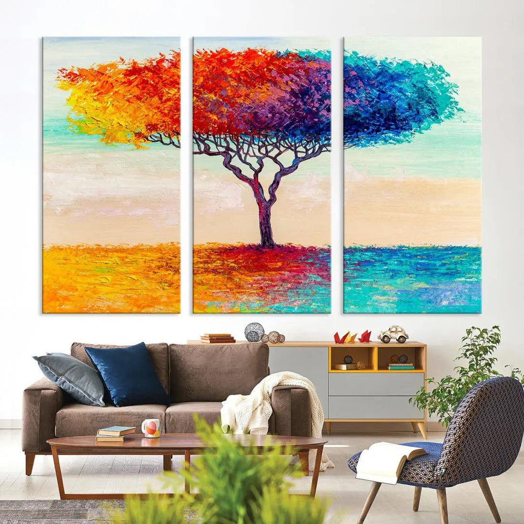 Abstract Oil Painting Tree of Life Large Wall Art Canvas Print