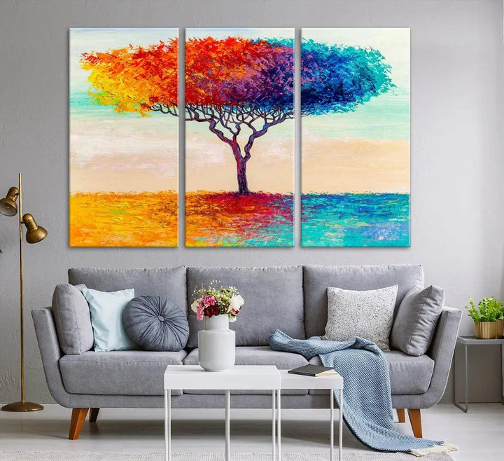 Abstract Oil Painting Tree of Life Large Wall Art Canvas Print